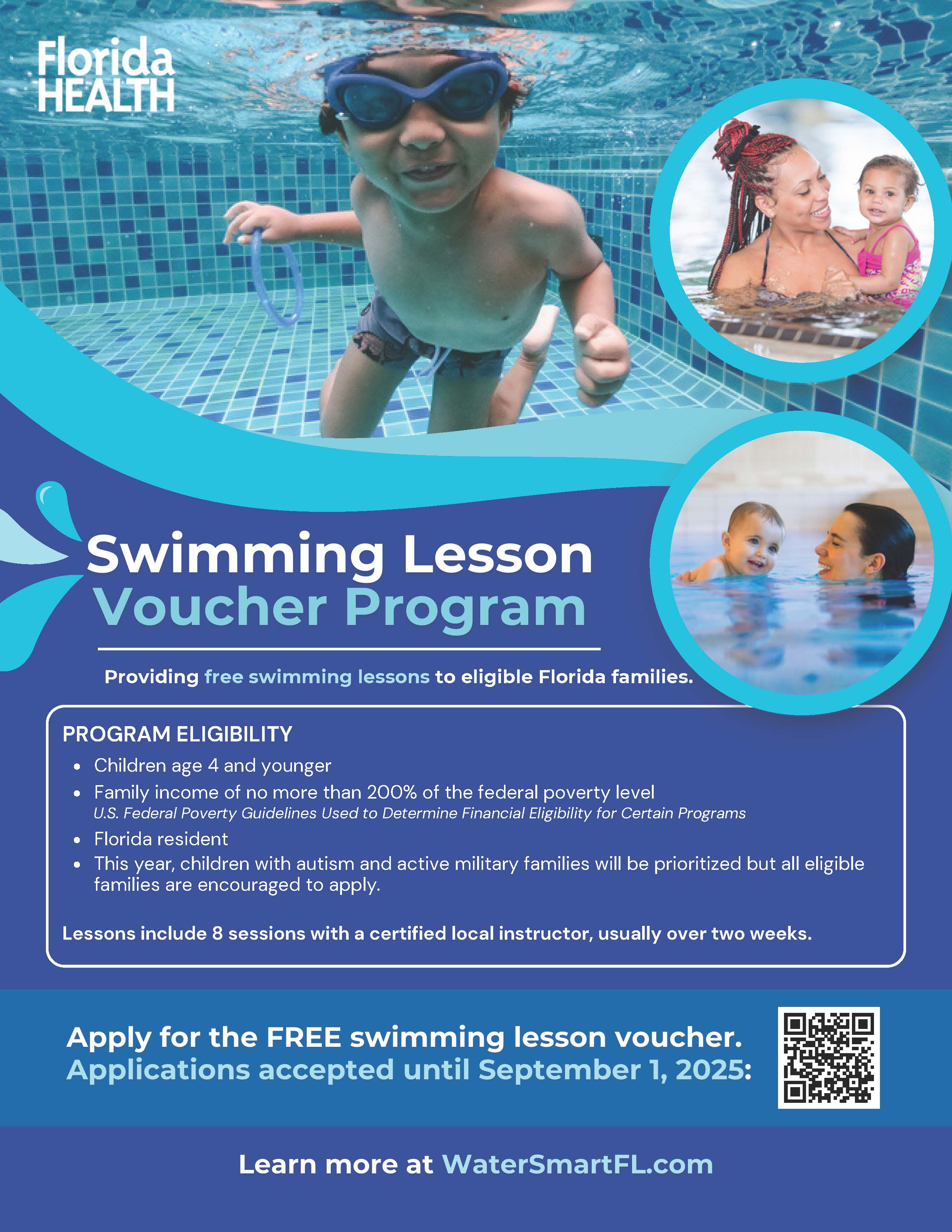 Swim Lessons Voucher Program Flyer Graphic
