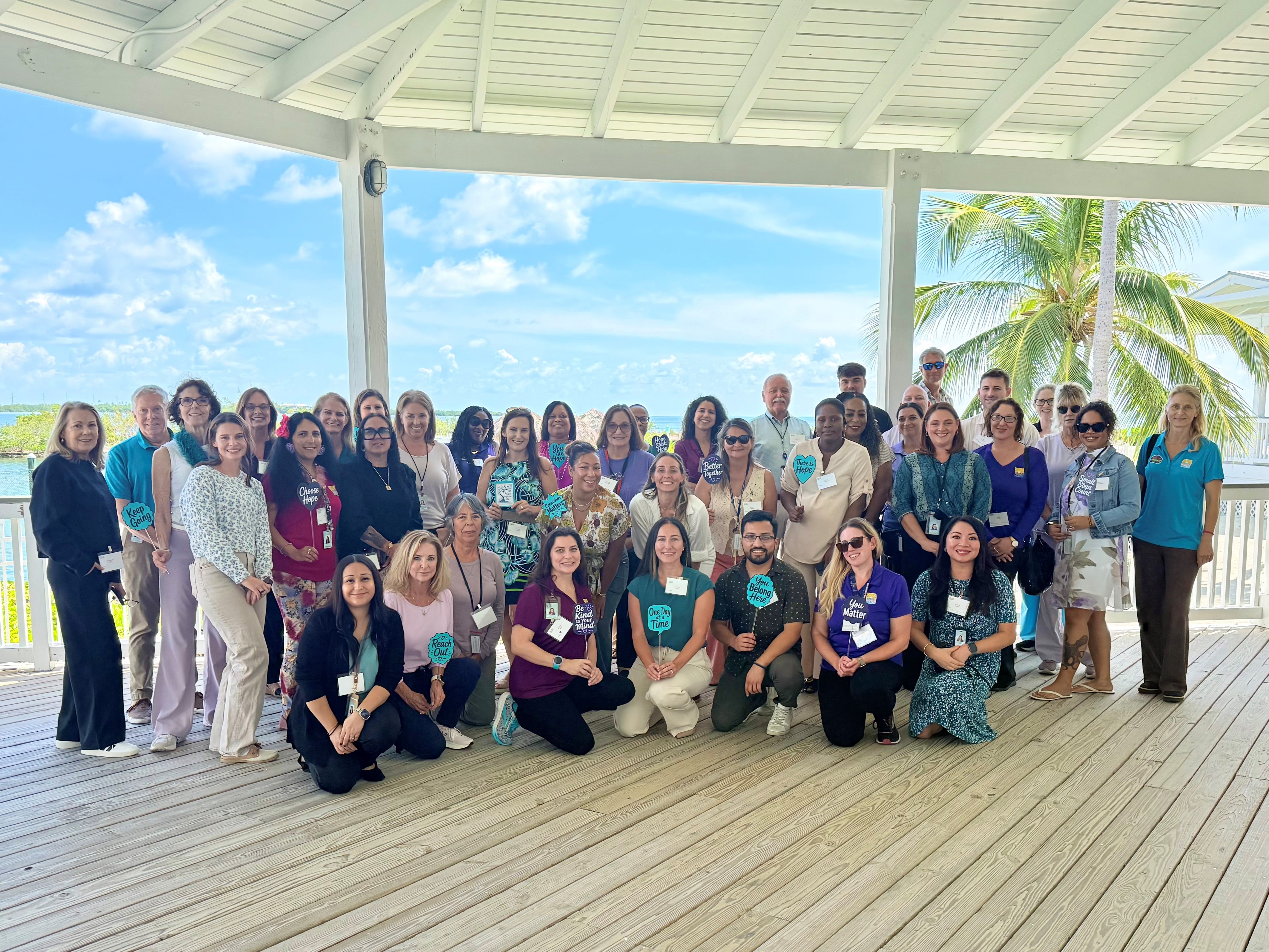DOH-Monroe All Staff Day group picture taken on September 3, 2026, at Hawks Cay Resort in Duck Key.